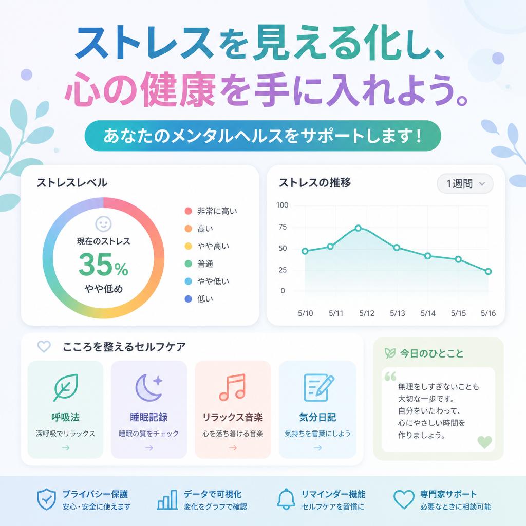 ストレスを見える化し、心の健康を手に入れよう。あなたのメンタルヘルスをサポートします！