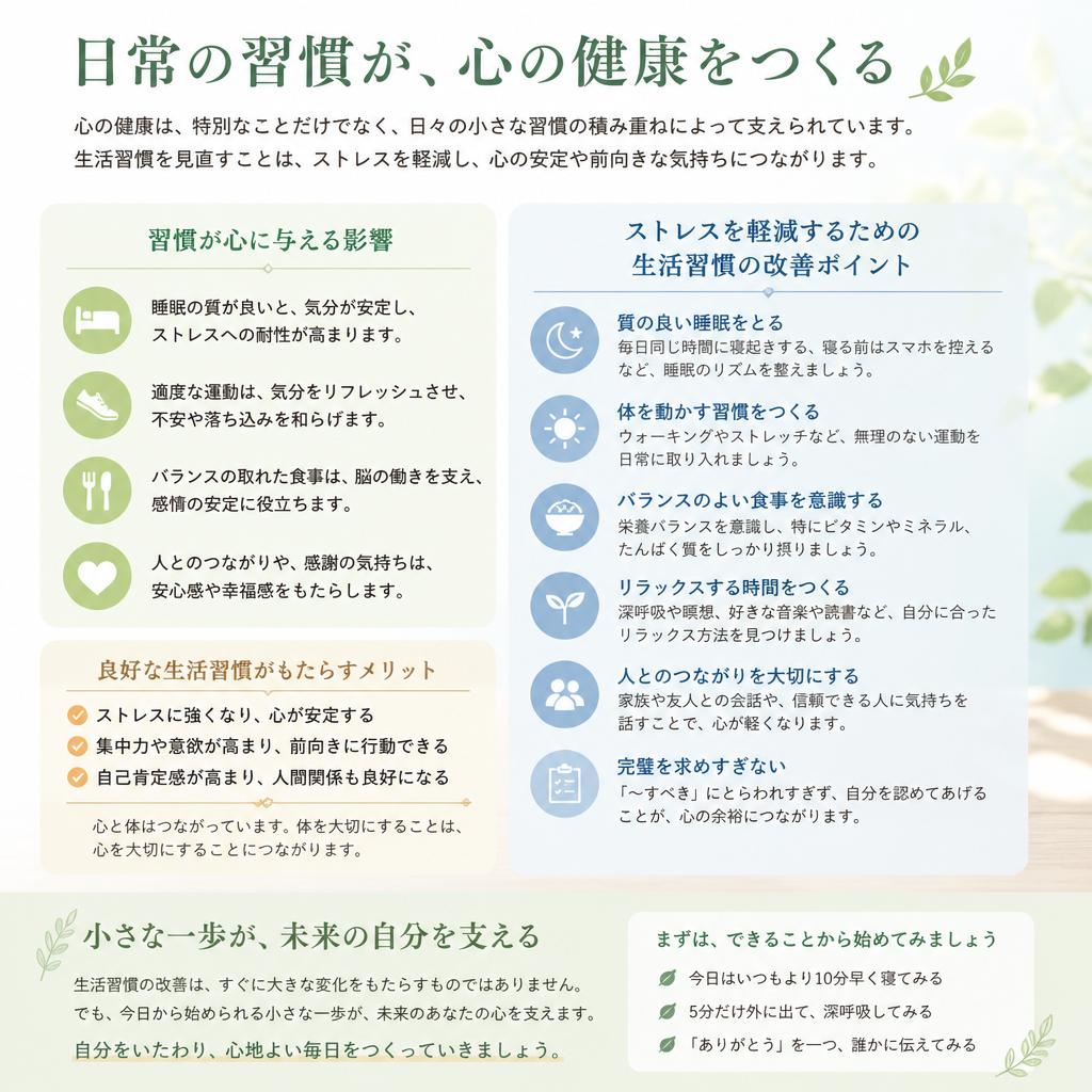 メンタルヘルスと生活習慣の関係