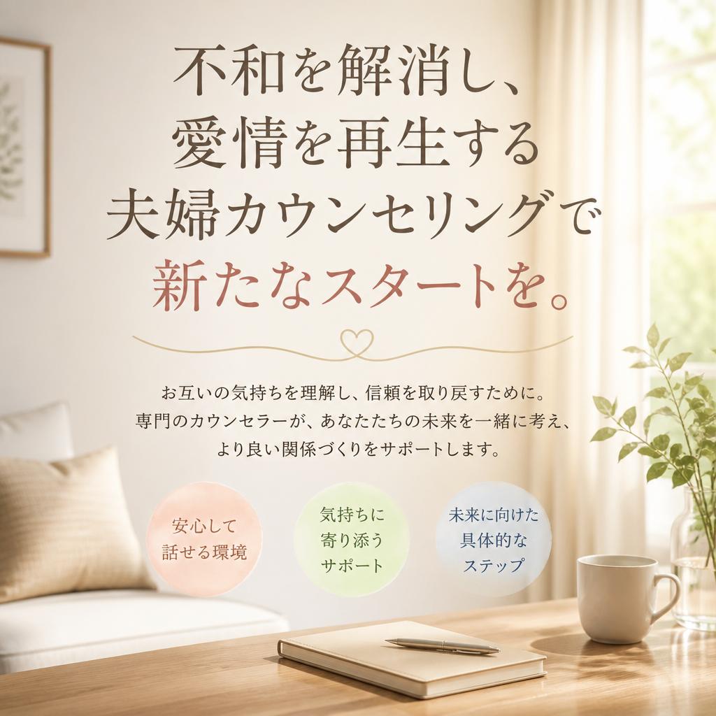 不和を解消し、愛情を再生する夫婦カウンセリングで新たなスタートを。