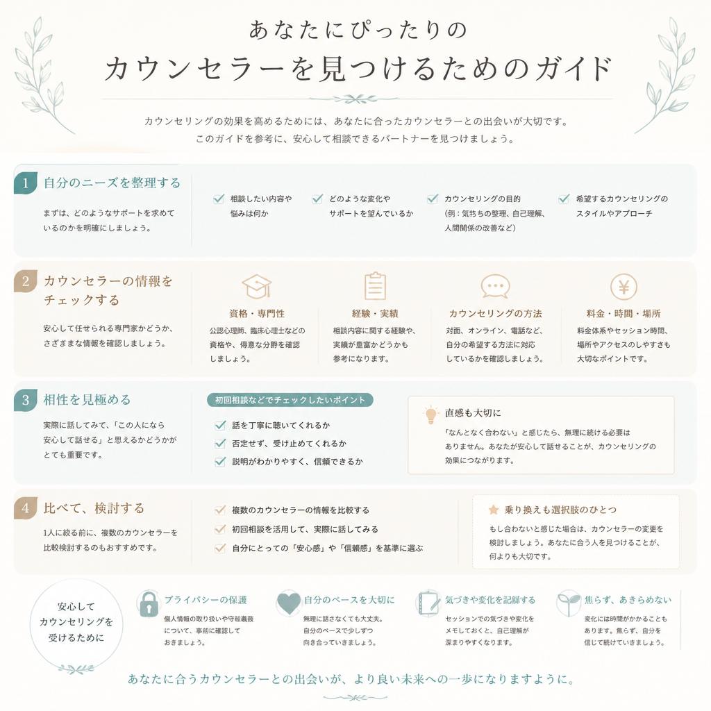 あなたにぴったりのカウンセラーを見つけるためのガイド