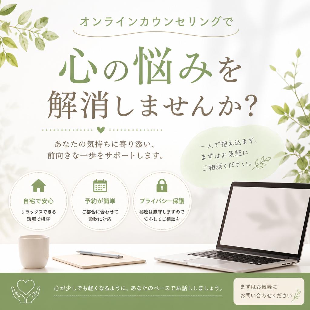オンラインカウンセリングで心の悩みを解消しませんか？